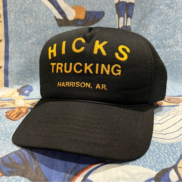 Vintage Hicks Trucking Harrison Arkansas Snap Back Thin Rope Hat - Picture 1 of 5